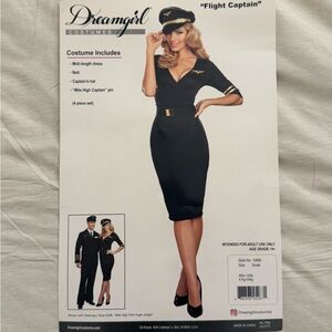 Dreamgirl Black Flight Captain Ensemble